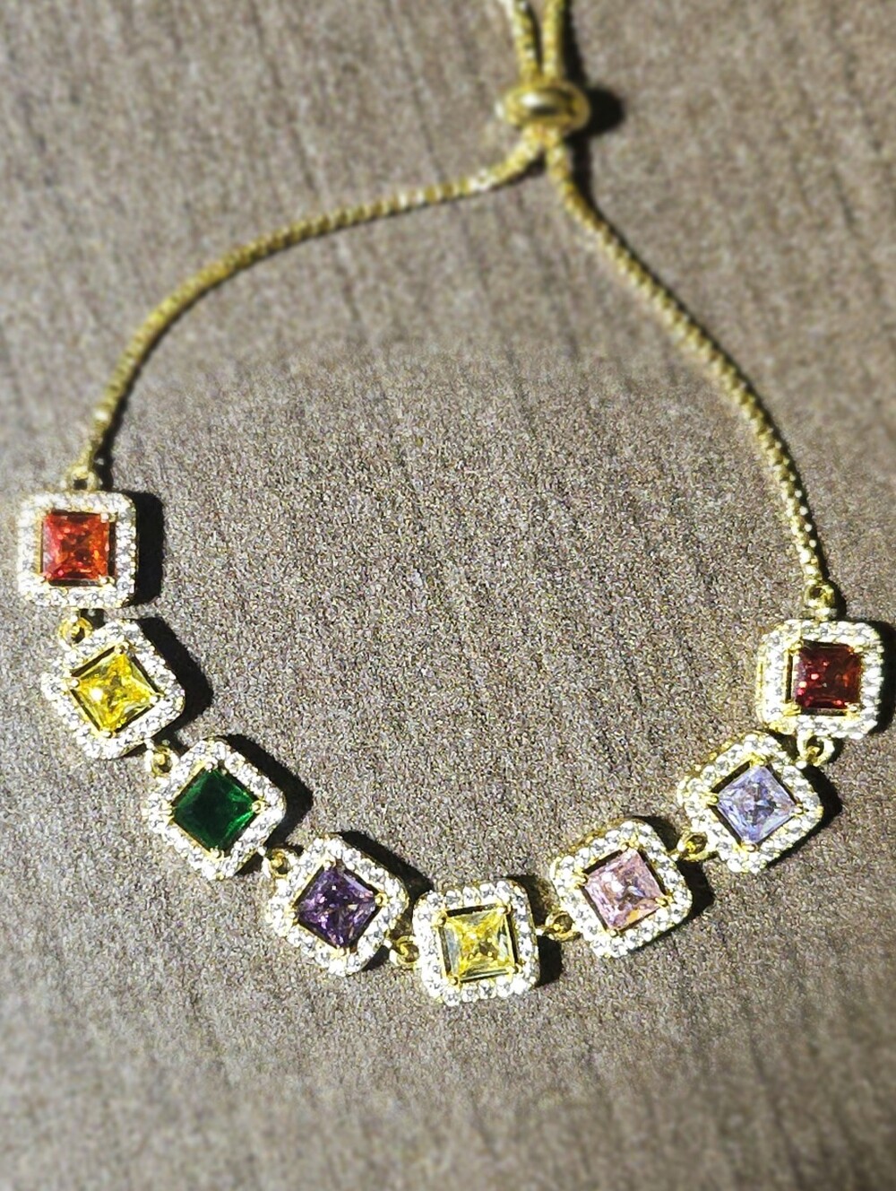 18k Gold Filled Square Candy Bracelet